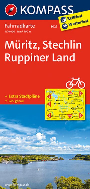 Produktbild: KOMPASS Fahrradkarte 3027 Müritz, Stechlin, Ruppiner Land 1: