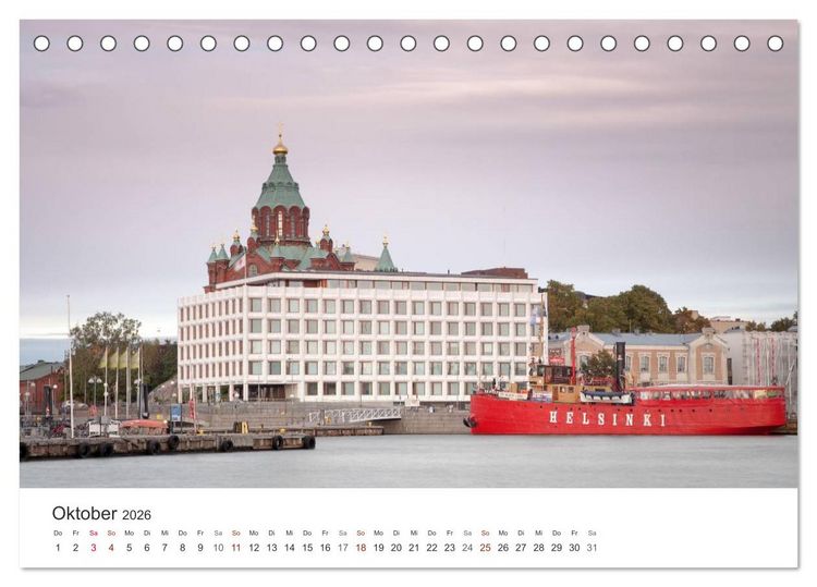 Produktbild: Helsinki - Hauptstadt am Finnischen Meerbusen (Tischkalender 2026 DIN A5 quer), CALVENDO Monatskalender