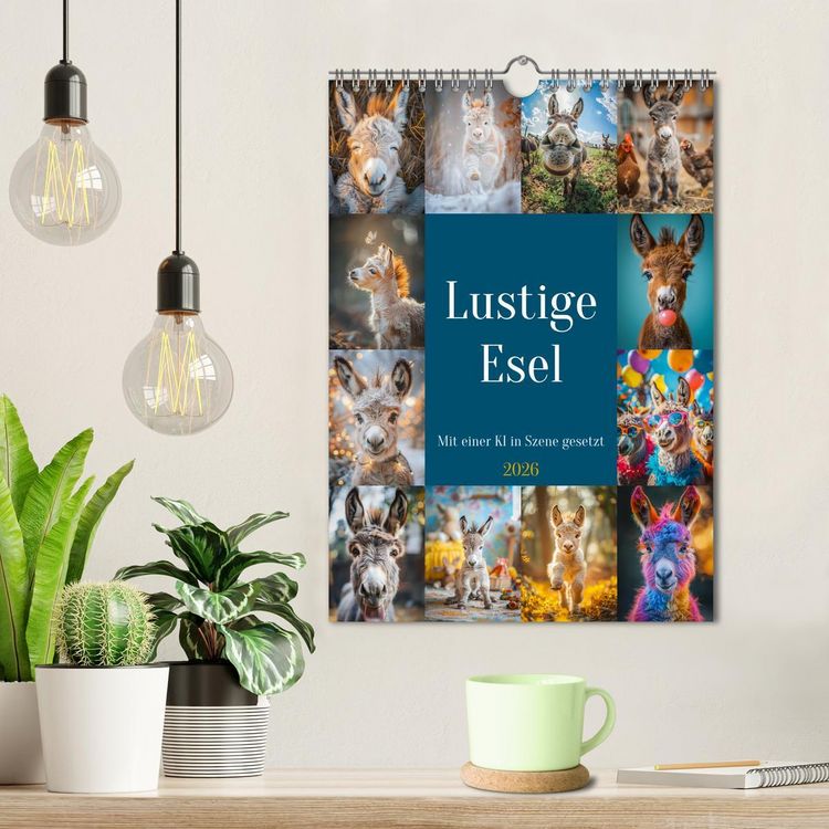 Produktbild: Lustige Esel (Wandkalender 2026 DIN A4 hoch), CALVENDO Monatskalender