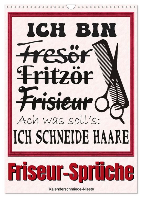 Produktbild: Friseur-Spr&uuml;che (Wandkalender 2026 DIN A3 hoch), CALVENDO Monatskalender