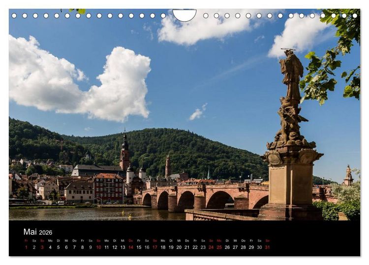 Produktbild: Heidelberger Stadtansichten (Wandkalender 2026 DIN A4 quer), CALVENDO Monatskalender