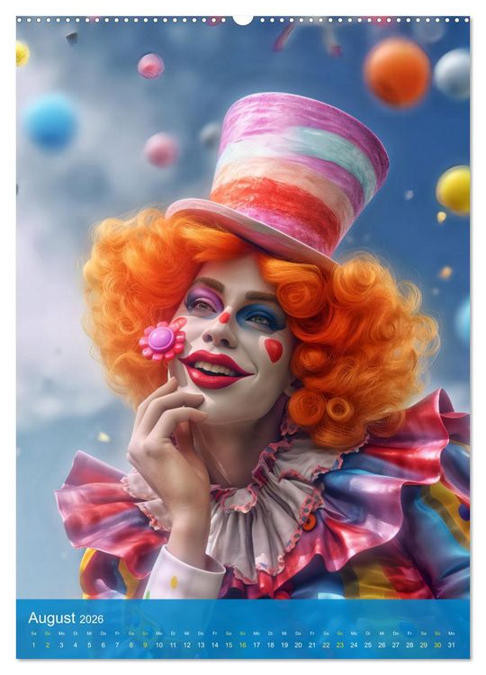 Produktbild: Ein Hauch von Magie - Schrille Clowns im Rampenlicht (hochwertiger Premium Wandkalender 2026 DIN A2 hoch), Kunstdruck in Hochglanz