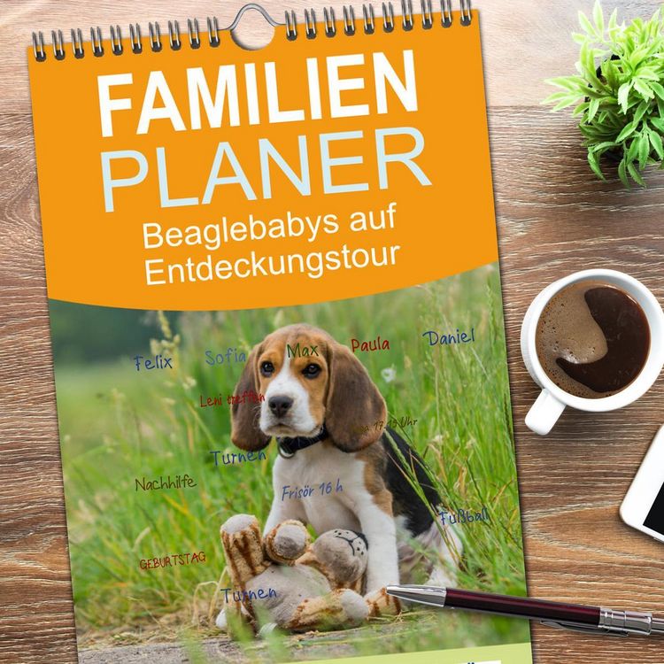 Produktbild: Familienplaner 2026 - Beaglebabys auf Entdeckungstour mit 5 Spalten (Wandkalender, 21 x 45 cm) CALVENDO