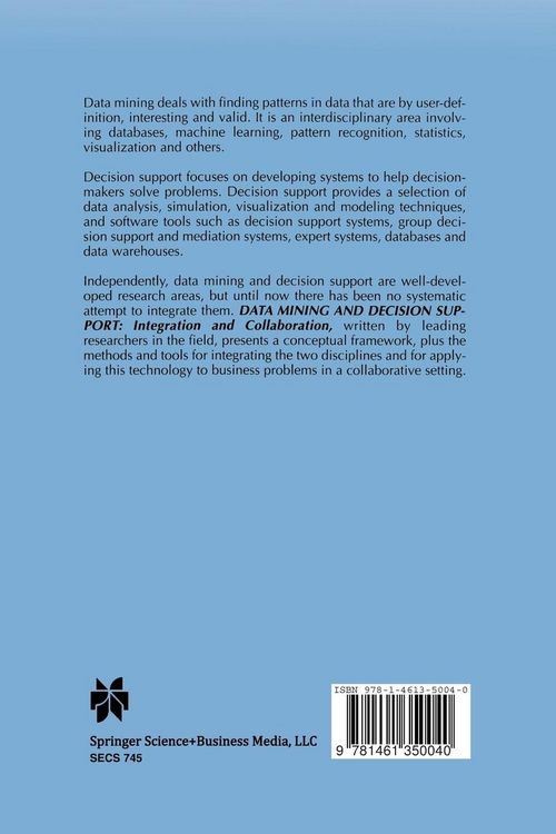 Produktbild: Data Mining and Decision Support