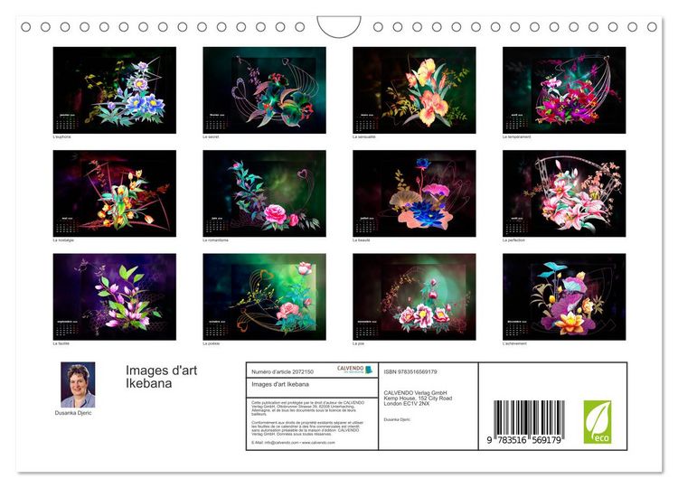 Produktbild: Images d'art Ikebana (Calendrier mural 2026 DIN A4 vertical), CALVENDO calendrier mensuel