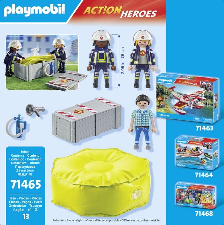 Produktbild: PLAYMOBIL 71465 Feuerwehrleute mit Luftkissen