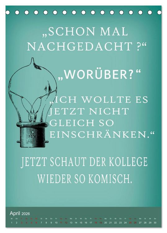 Produktbild: B&uuml;ro und so ... (Tischkalender 2026 DIN A5 hoch), CALVENDO Monatskalender