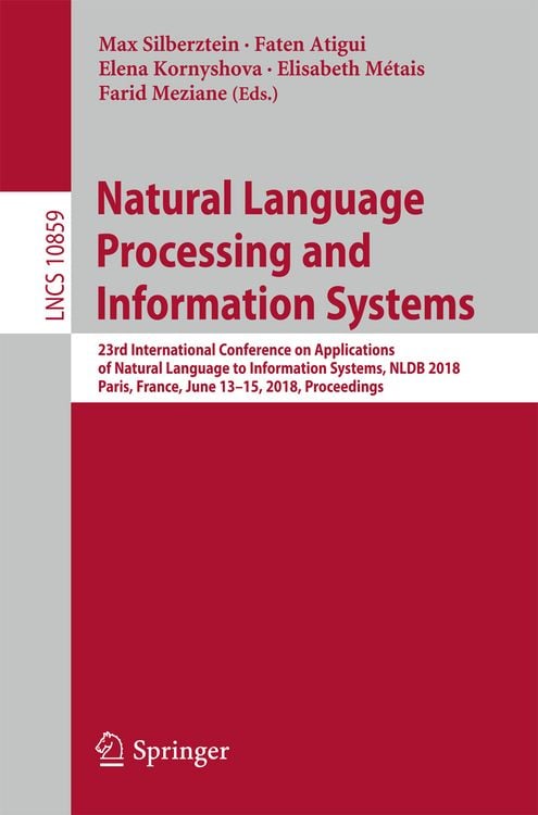 Produktbild: Natural Language Processing and Information Systems
