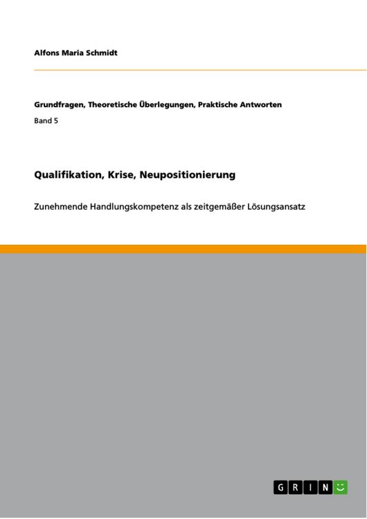 Produktbild: Qualifikation, Krise, Neupositionierung
