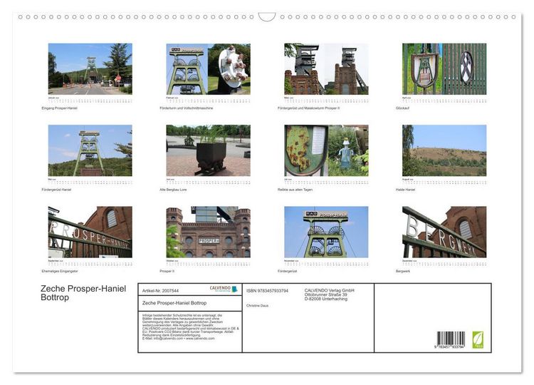 Produktbild: Zeche Prosper-Haniel Bottrop (Wandkalender 2026 DIN A2 quer), CALVENDO Monatskalender