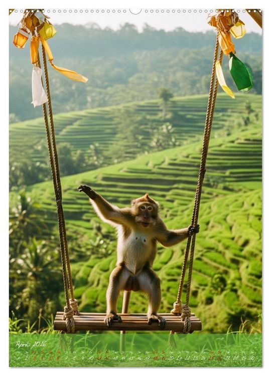Produktbild: Bali - affengeil (Wandkalender 2026 DIN A2 hoch), CALVENDO Monatskalender