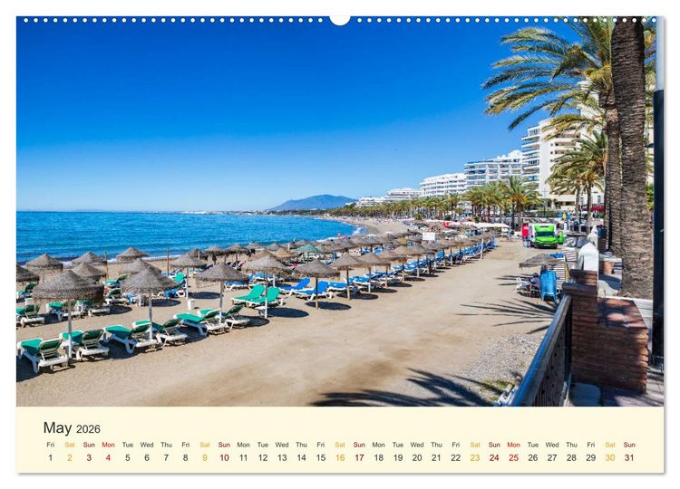 Produktbild: Costa del Sol - the sunny side of Andalusia (High Quality Premium Wall Calendar 2026 DIN A2 landscape),CALVENDO 12 Month Wall Calendar