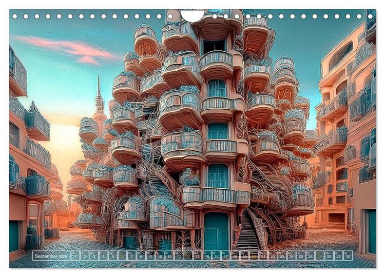 Produktbild: Die Fantasie als Architekt (Wandkalender 2026 DIN A4 quer), CALVENDO Monatskalender