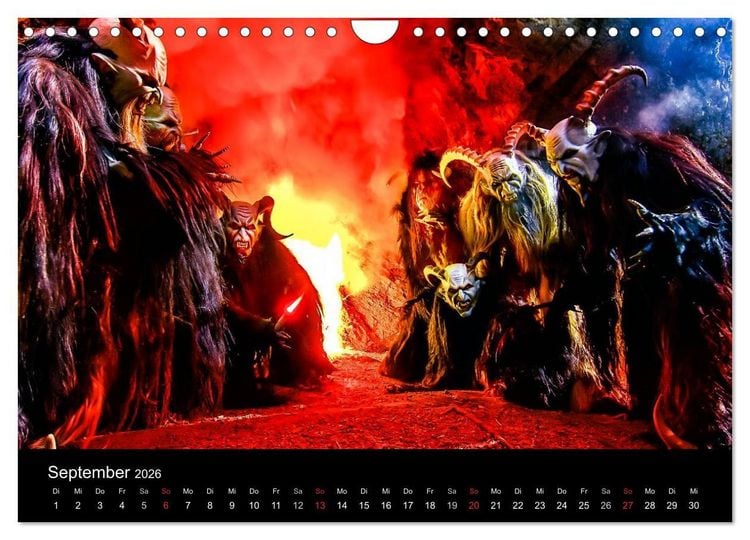 Produktbild: Perchten und Krampusse im Voralpenland (Wandkalender 2026 DIN A4 quer), CALVENDO Monatskalender