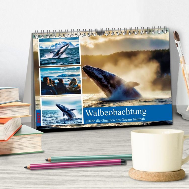 Produktbild: Whale Watching (Tischkalender 2027 DIN A5 quer), CALVENDO Monatskalender