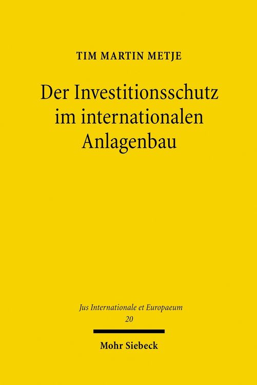 Produktbild: Der Investitionsschutz im internationalen Anlagenbau