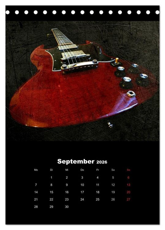 Produktbild: Vintage Gitarren (Tischkalender 2026 DIN A5 hoch), CALVENDO Monatskalender