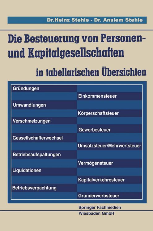 Produktbild: Die Besteuerung von Personen- und Kapitalgesellschaften