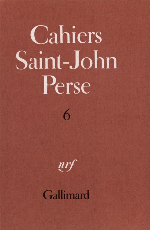 Produktbild: Cahiers Saint-John Perse. 6