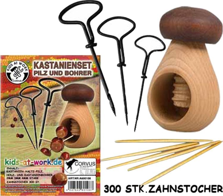Produktbild: Kastanienset Pilz und Bohrer