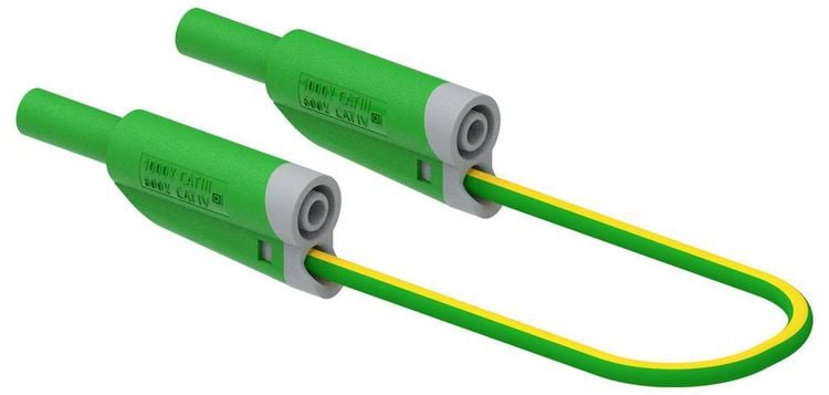 Produktbild: Electro PJP 2714-IEC-CD1-100V Messleitung Steckanschluss 4 mm, Bananenstecker 100 cm Gr&uuml;n 1 St.