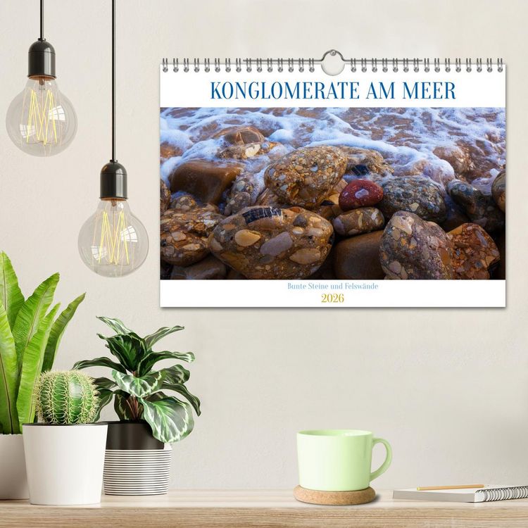 Produktbild: Konglomerate bunte Steine und W&auml;nde am Meer (Wandkalender 2026 DIN A4 quer), CALVENDO Monatskalender