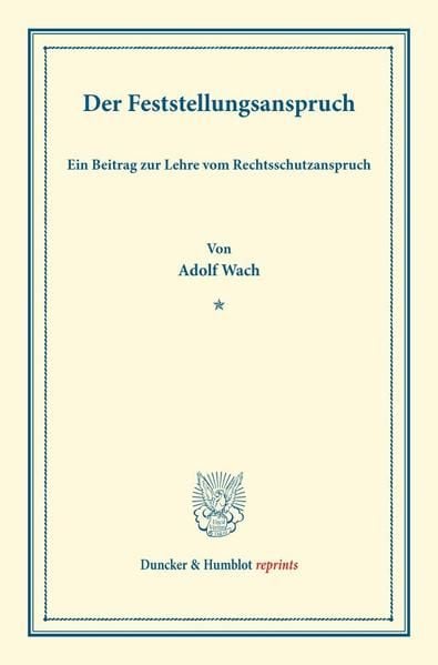 Produktbild: Der Feststellungsanspruch.