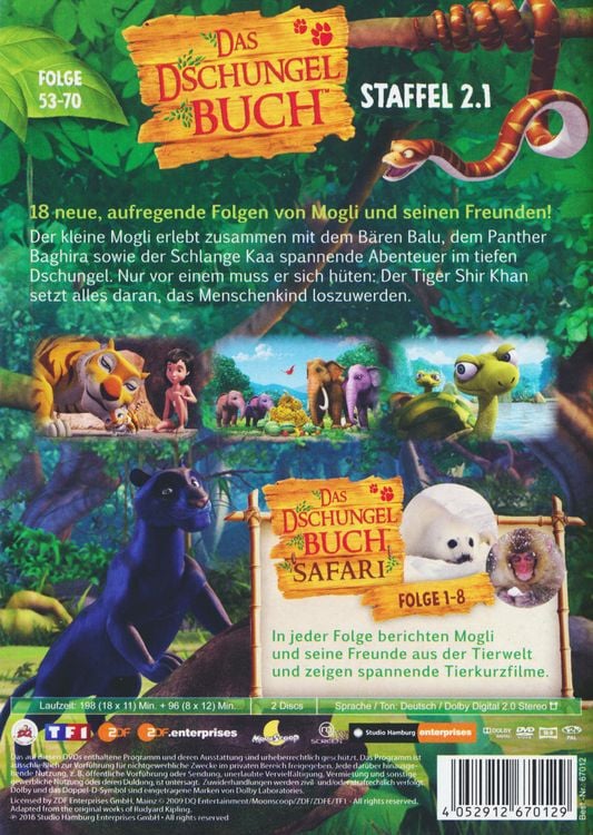 Produktbild: Das Dschungelbuch - Staffel 2.1/Folge 53-70 [2 DVDs]