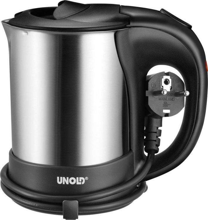 Produktbild: Unold 18575 Reis-set Wasserkocher kabelgebunden Edelstahl, Schwarz Fassungsverm&ouml;gen: 0.5 l