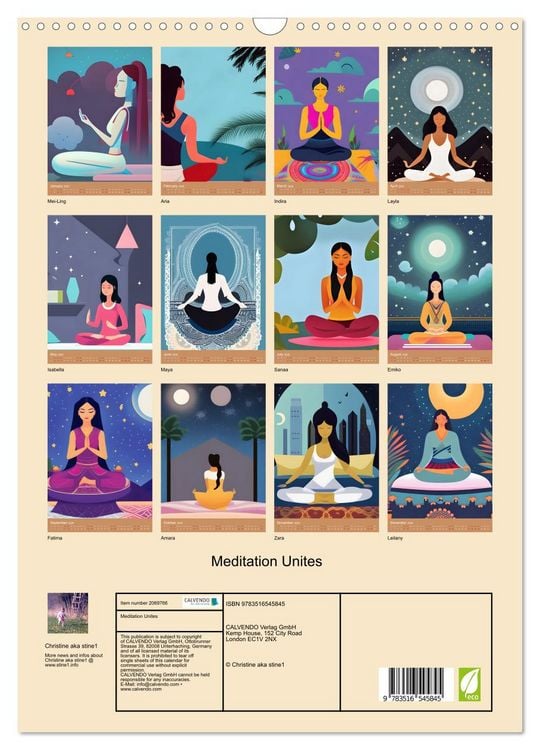 Produktbild: Meditation Unites (Wall Calendar 2026 DIN A3 portrait), CALVENDO 12 Month Wall Calendar