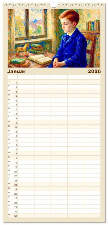 Produktbild: Familienplaner 2026 - Rainer Maria Rilke. Sein Leben, seine Werke mit 5 Spalten (Wandkalender, 21 x 45 cm) CALVENDO