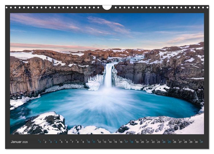Produktbild: Island - Die sch&ouml;nsten Wasserf&auml;lle (Wandkalender 2026 DIN A3 quer), CALVENDO Monatskalender