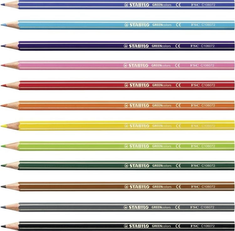 Produktbild: STABILO Umweltfreundlicher Buntstift - STABILO GREENcolors - 12er Pack - 12 verschiedene Farben