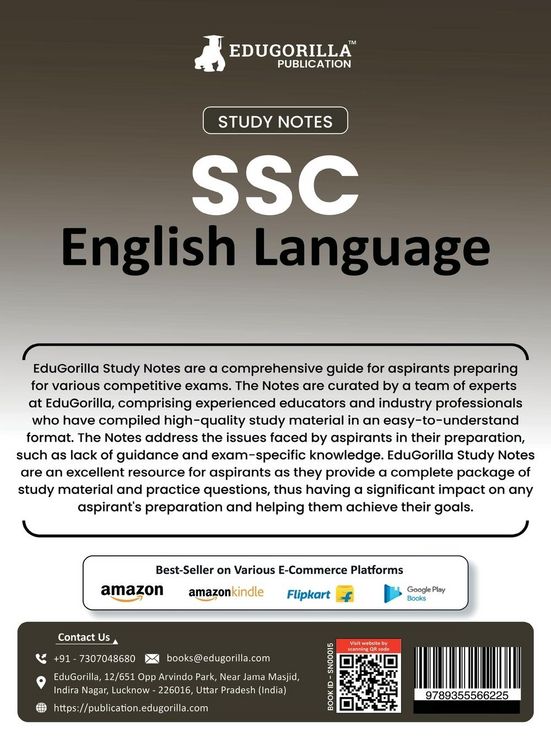 Produktbild: Study Notes for English Language - Topicwise Notes for CGL, CHSL, SSC MTS, CPO and Other SSC Exams with Solved MCQs