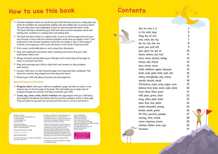 Produktbild: Common exception words Activity book Ages 5-7