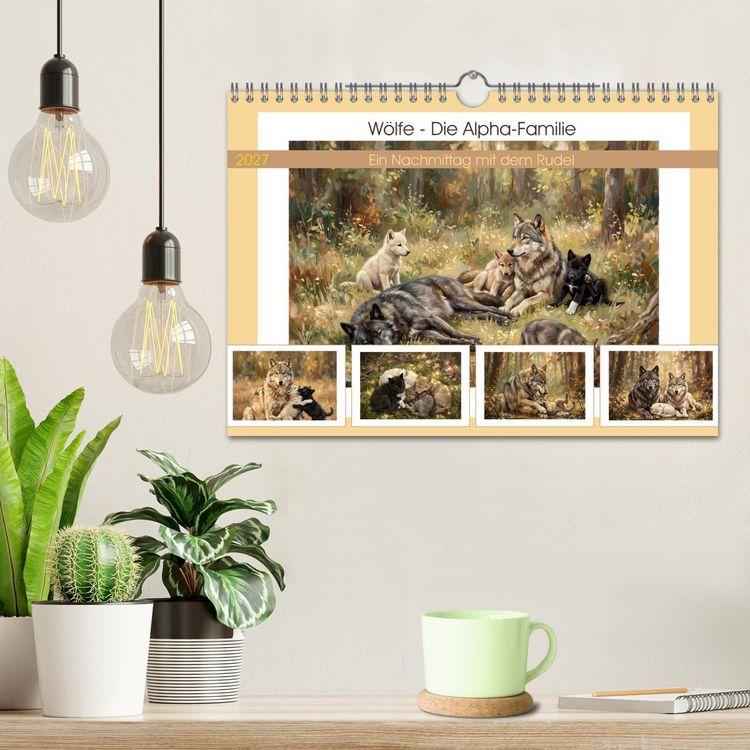 Produktbild: W&ouml;lfe - Die Alpha-Familie (Wandkalender 2027 DIN A4 quer), CALVENDO Monatskalender