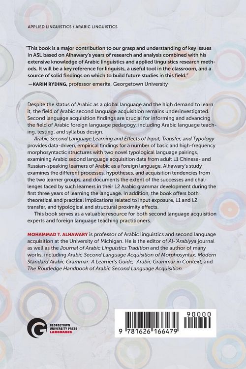 Produktbild: Arabic Second Language Learning and Effects of Input, Transfer, and Typology
