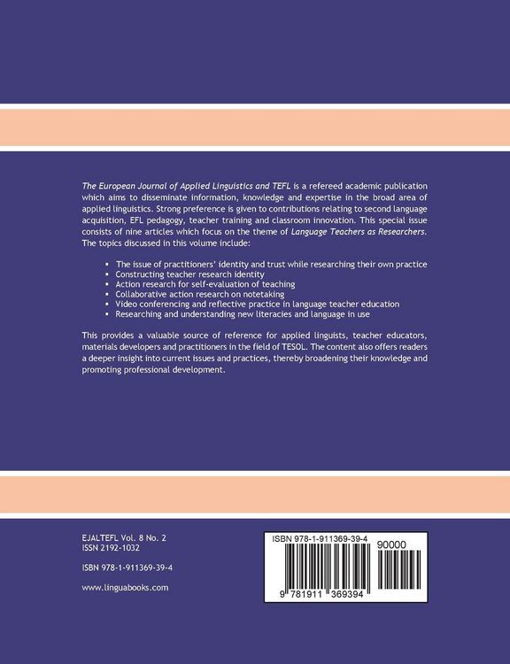 Produktbild: The European Journal of Applied Linguistics and TEFL Volume 8 Number 2