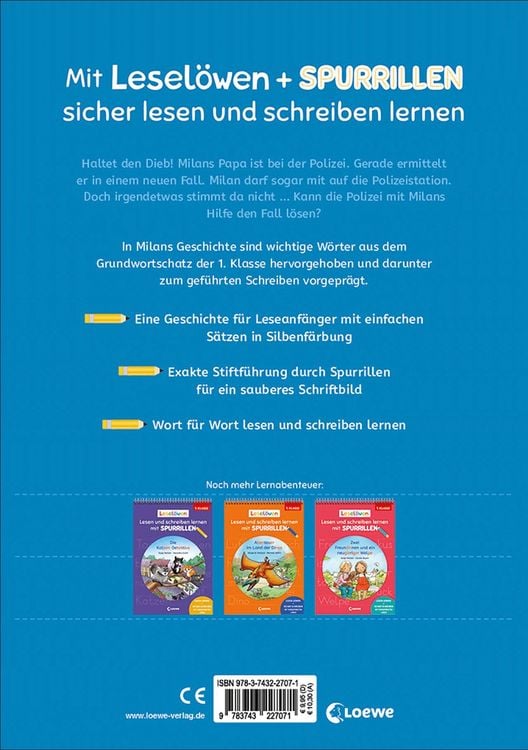 Produktbild: Lesel&ouml;wen - Lesen und schreiben lernen mit Spurrillen - Ein spannender Fall f&uuml;r die Polizei