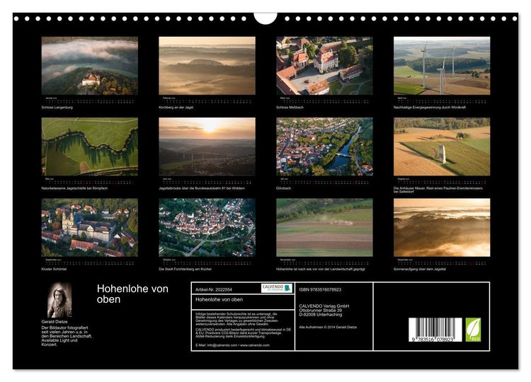Produktbild: Hohenlohe von oben (Wandkalender 2026 DIN A3 quer), CALVENDO Monatskalender