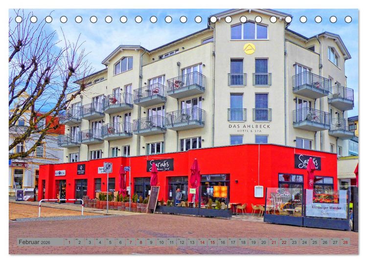 Produktbild: Das Kaiserbad Ahlbeck &ndash; Augenblicke eines Apriltages von der Ostseeinsel Usedom (Tischkalender 2026 DIN A5 quer), CALVENDO Monatskalender