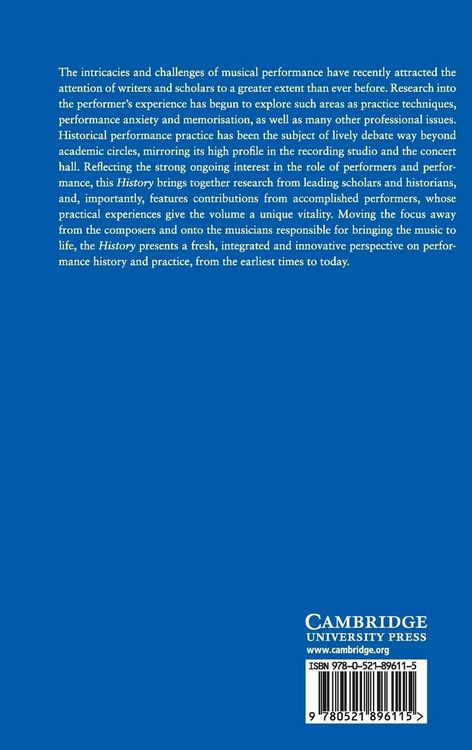 Produktbild: The Cambridge History of Musical Performance