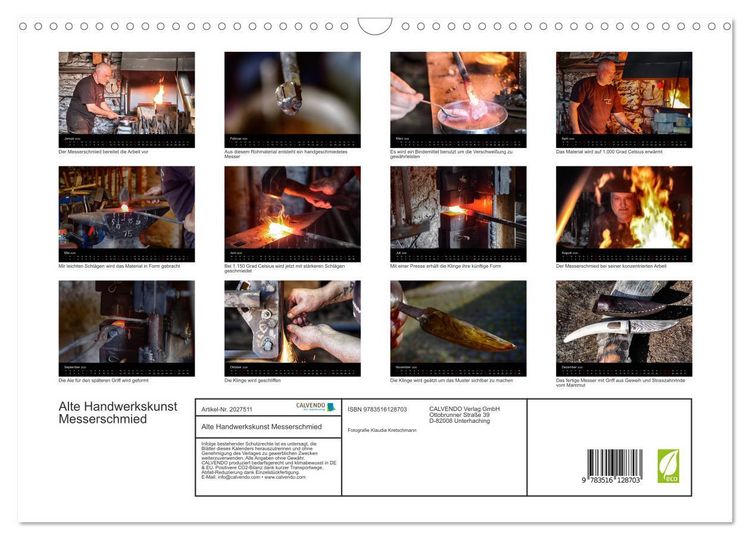 Produktbild: Alte Handwerkskunst Messerschmied (Wandkalender 2026 DIN A3 quer), CALVENDO Monatskalender