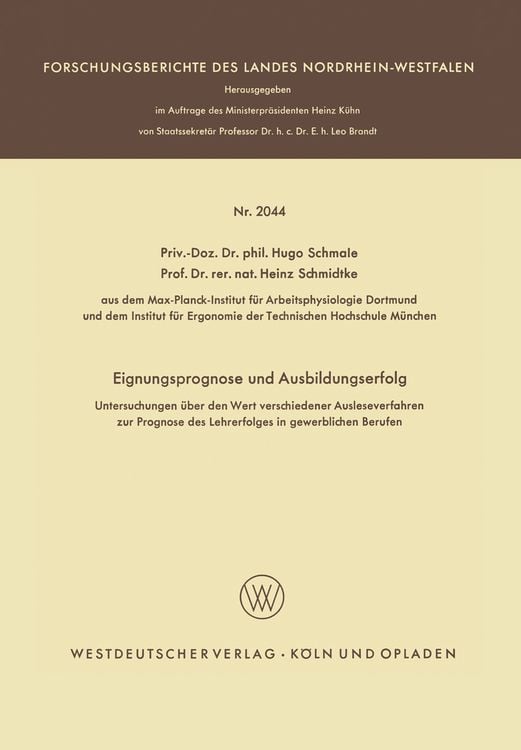 Produktbild: Eignungsprognose und Ausbildungserfolg