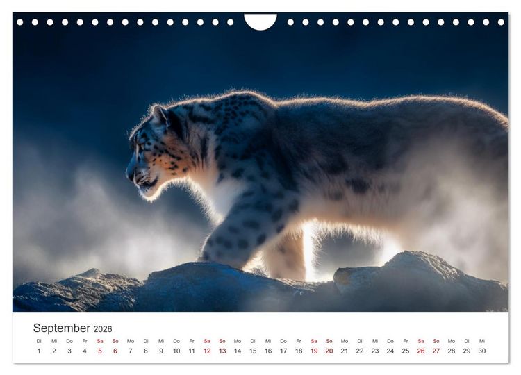 Produktbild: Geist des Gebirges - Ein Jahr in der wilden Welt der Schneeleoparden (Wandkalender 2026 DIN A4 quer), CALVENDO Monatskalender