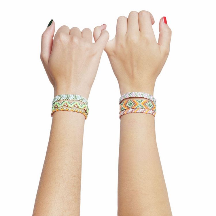 Produktbild: DIY Freundschaftsarmb&auml;nder Set, Neon Mix, 10 x 8 m Stickgarn in 10 verschiedenen Farben, 100 % Baumwolle und Neon 100% Polyester