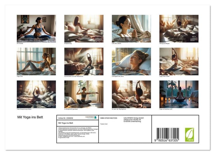 Produktbild: Mit Yoga ins Bett (Wandkalender 2026 DIN A4 quer), CALVENDO Monatskalender
