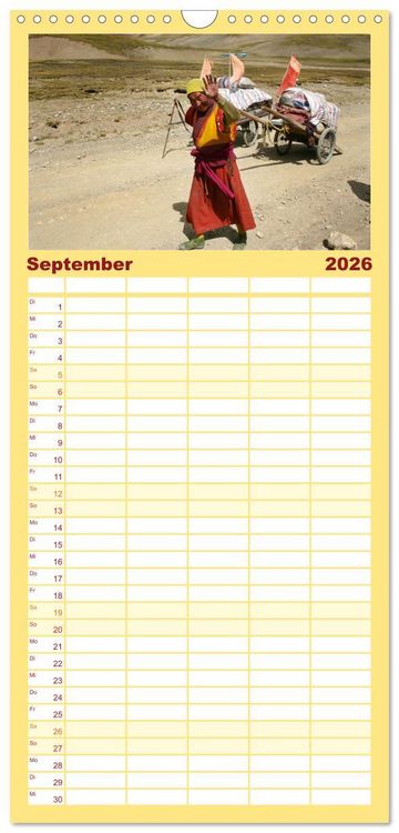 Produktbild: Familienplaner 2026 - Tibet bewegt mit 5 Spalten (Wandkalender, 21 x 45 cm) CALVENDO