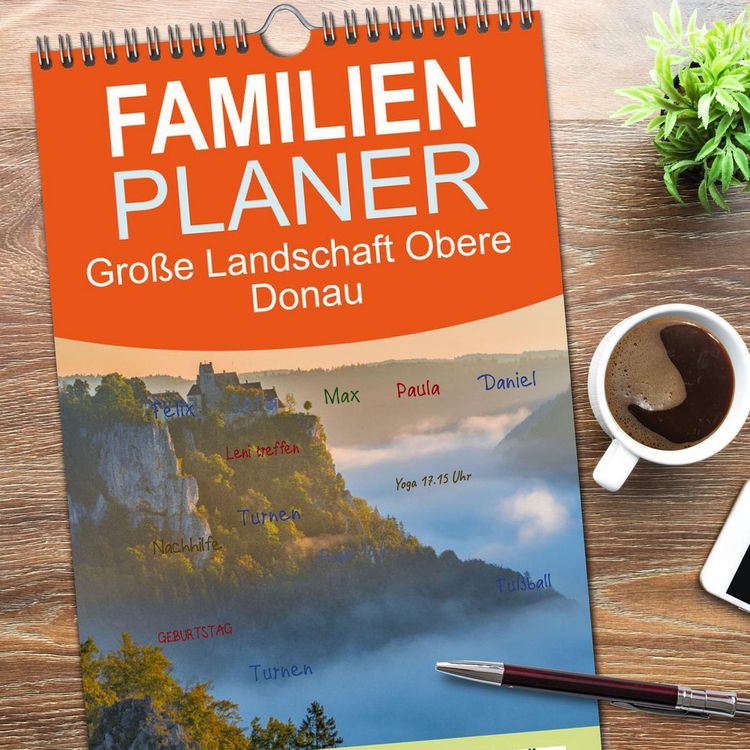 Produktbild: Familienplaner 2026 - Gro&szlig;e Landschaft Obere Donau mit 5 Spalten (Wandkalender, 21 x 45 cm) CALVENDO