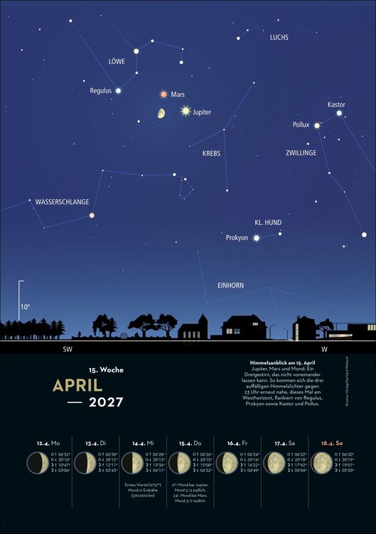 Produktbild: KOSMOS Himmelsjahr Wochen-Kulturkalender 2027 - Der Wandkalender f&uuml;r jede Woche